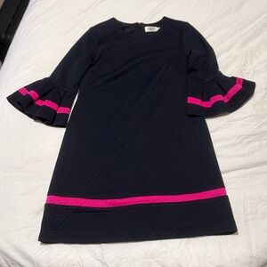 Eliza J Navy Dress with Pink Accents